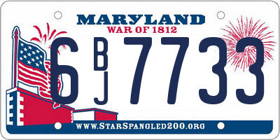 MD license plate 6BJ7733
