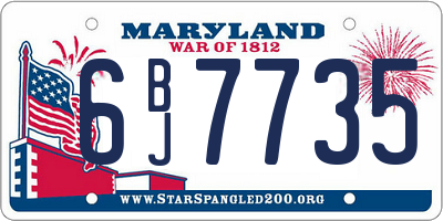MD license plate 6BJ7735