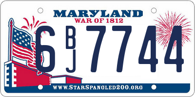 MD license plate 6BJ7744