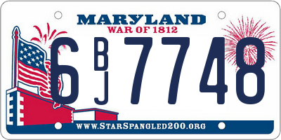 MD license plate 6BJ7748