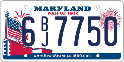 MD license plate 6BJ7750