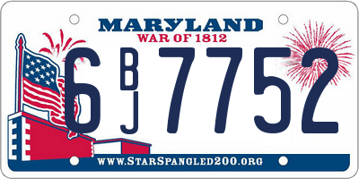 MD license plate 6BJ7752