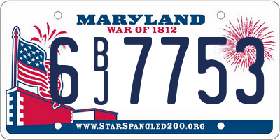 MD license plate 6BJ7753