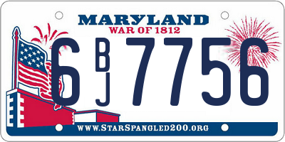 MD license plate 6BJ7756