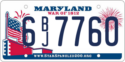 MD license plate 6BJ7760