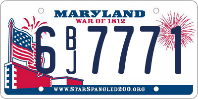 MD license plate 6BJ7771