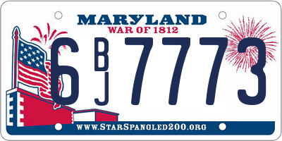 MD license plate 6BJ7773