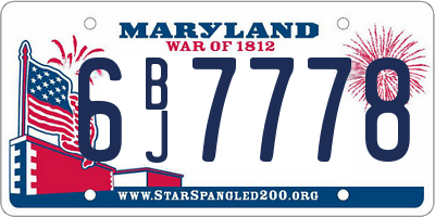 MD license plate 6BJ7778