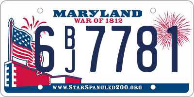 MD license plate 6BJ7781