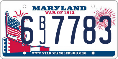 MD license plate 6BJ7783