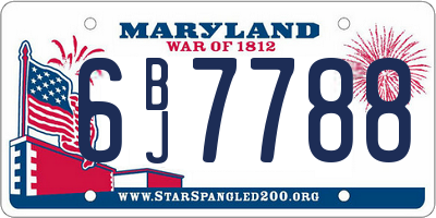 MD license plate 6BJ7788