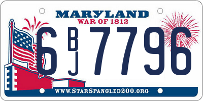 MD license plate 6BJ7796