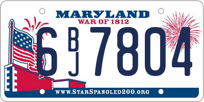 MD license plate 6BJ7804