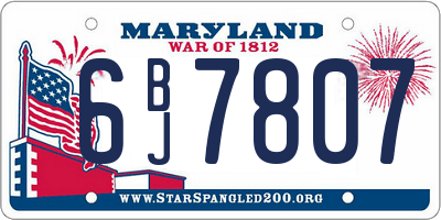 MD license plate 6BJ7807
