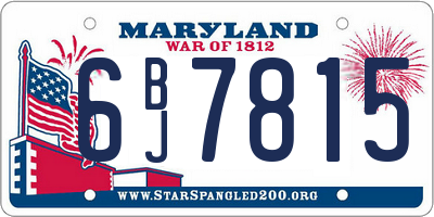 MD license plate 6BJ7815