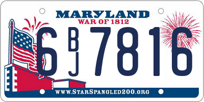 MD license plate 6BJ7816