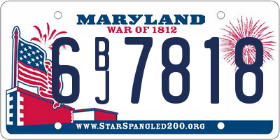 MD license plate 6BJ7818