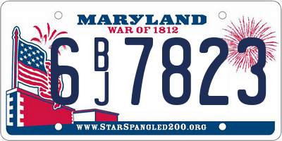 MD license plate 6BJ7823
