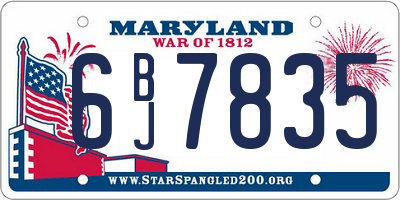 MD license plate 6BJ7835