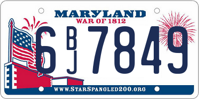MD license plate 6BJ7849