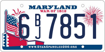 MD license plate 6BJ7851