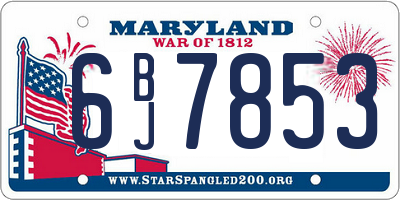 MD license plate 6BJ7853
