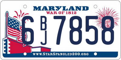 MD license plate 6BJ7858