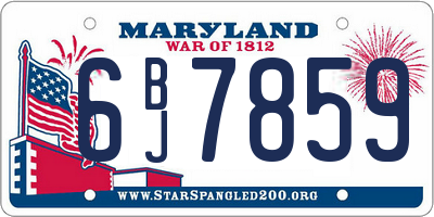 MD license plate 6BJ7859