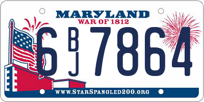 MD license plate 6BJ7864