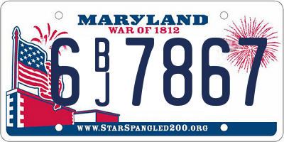 MD license plate 6BJ7867