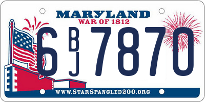 MD license plate 6BJ7870