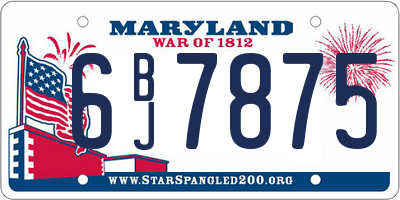 MD license plate 6BJ7875