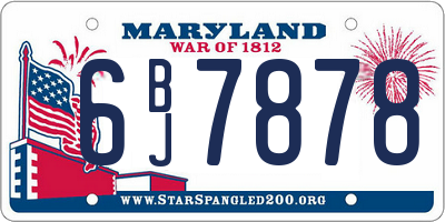 MD license plate 6BJ7878