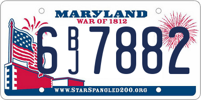 MD license plate 6BJ7882