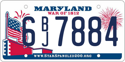 MD license plate 6BJ7884