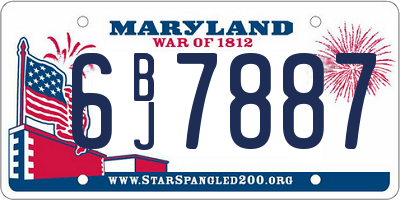 MD license plate 6BJ7887