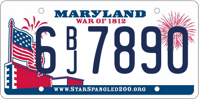 MD license plate 6BJ7890