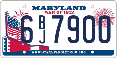 MD license plate 6BJ7900