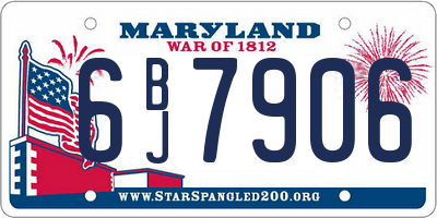MD license plate 6BJ7906