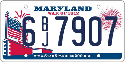 MD license plate 6BJ7907