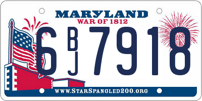 MD license plate 6BJ7918