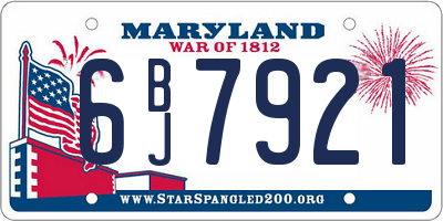 MD license plate 6BJ7921