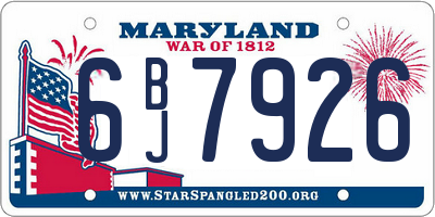 MD license plate 6BJ7926