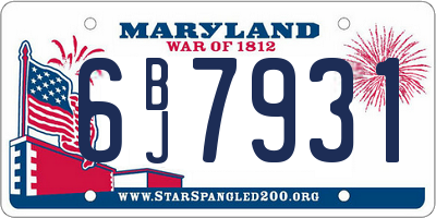 MD license plate 6BJ7931