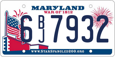 MD license plate 6BJ7932