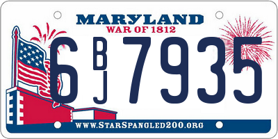MD license plate 6BJ7935