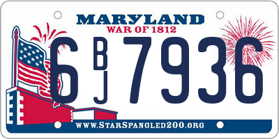 MD license plate 6BJ7936