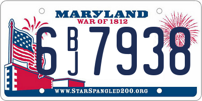 MD license plate 6BJ7938