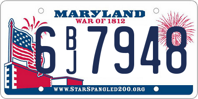 MD license plate 6BJ7948
