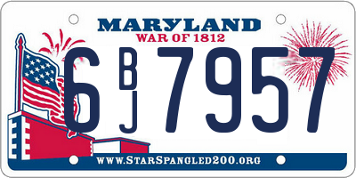 MD license plate 6BJ7957